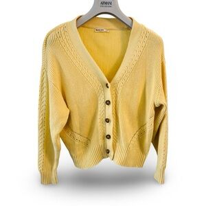 Marine Layer Yellow Knit Button-Up Cardigan
